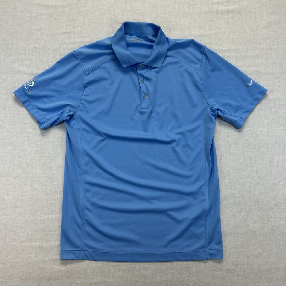 Nike Golf Tour Performance Polo Shirt Men's Medium Blue Dri-Fit Wisconsin Club